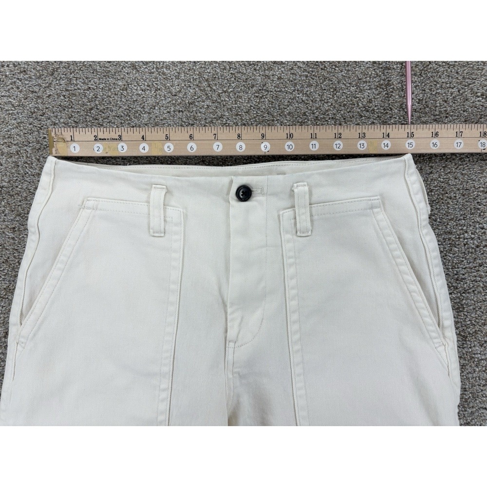 Everlane Straight Crop Utility Pant Womens 6 Bone White High Rise Organic Cotton - Picture 7 of 10